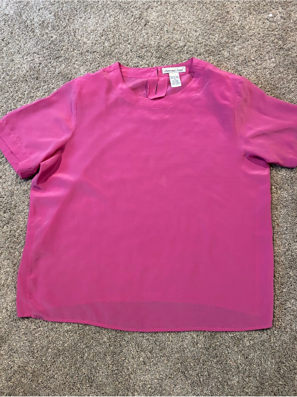 Anna And Frank Hot Pink Short Sleeve Blouse